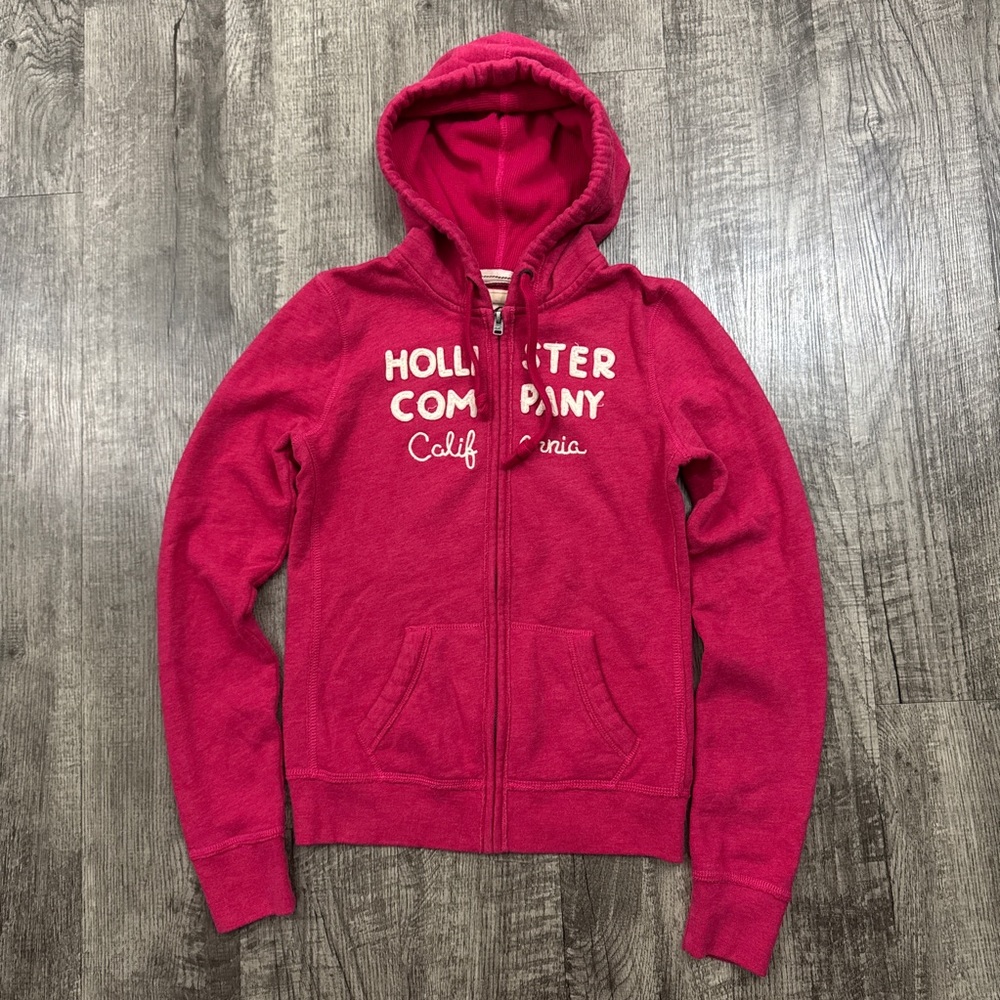 Hollister Surf California Zip Hoodie Jacket Y2K Hot Pink